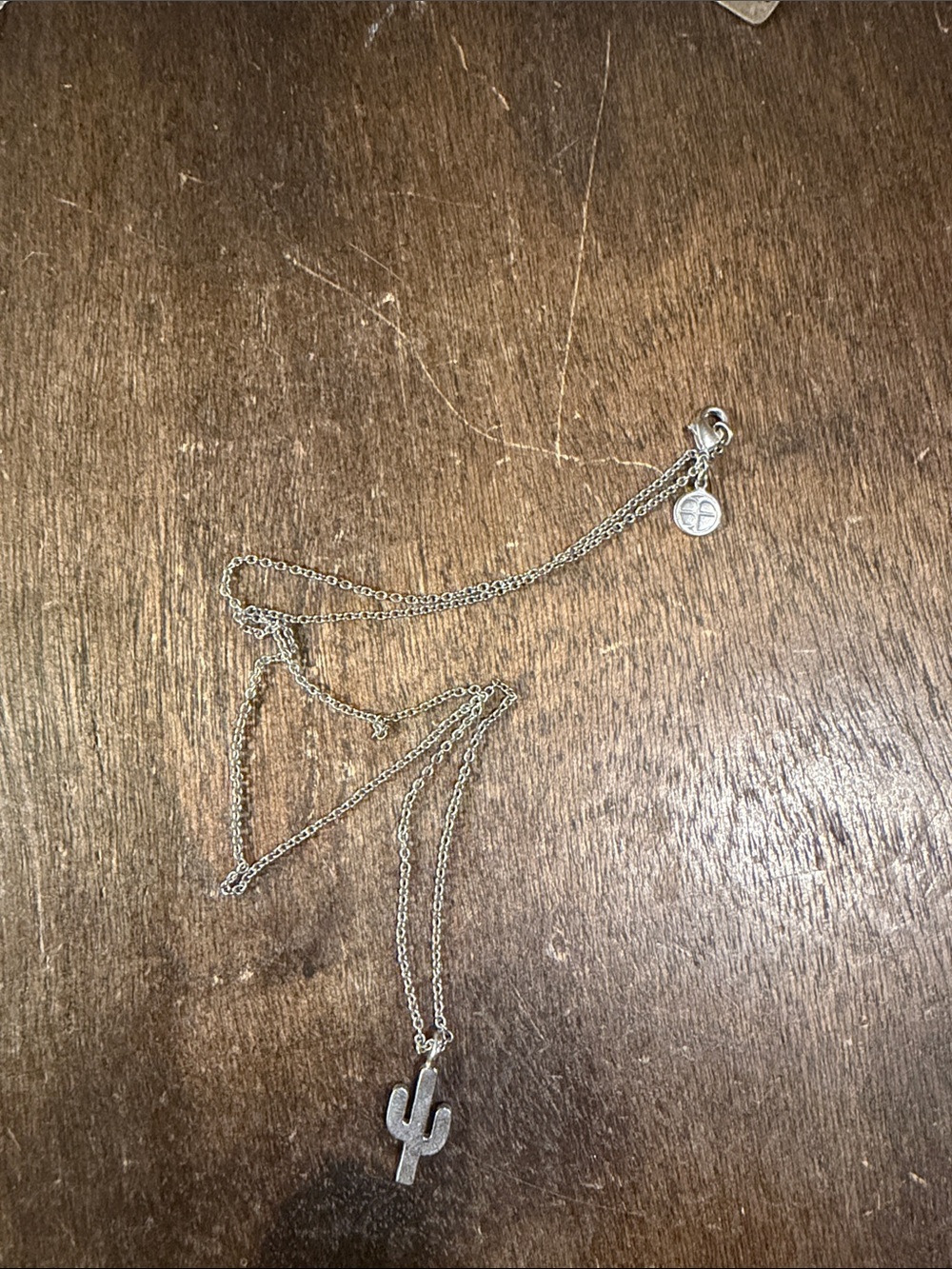 Sterling Silver Cactus Pendant Necklace - Unbranded
